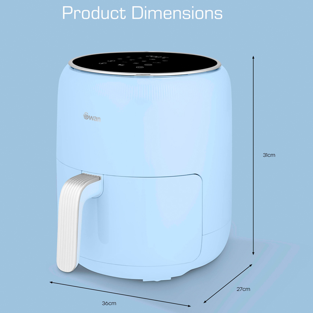 Swan Retro SD10513BLU Blue Digital Air Fryer 4.5L Image 9