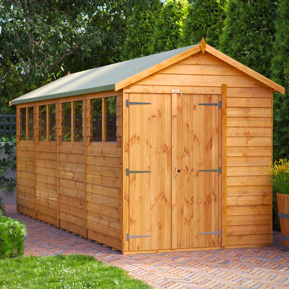 Power 16 x 6ft Double Door Overlap Apex Shed Image 2