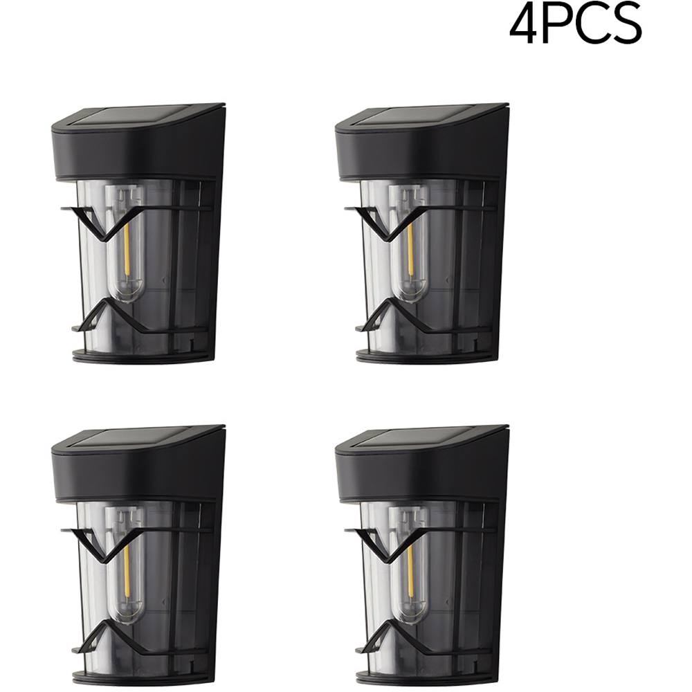 4 Packs Solar-Powered Outdoor Wall Night Light Image 5
