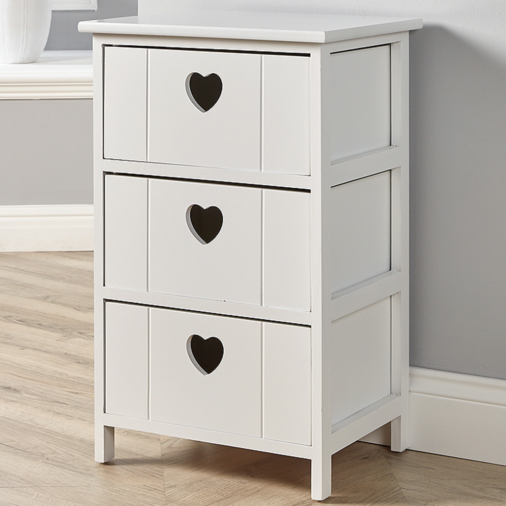 Home Source 3 Drawer White Storage Unit Image 1