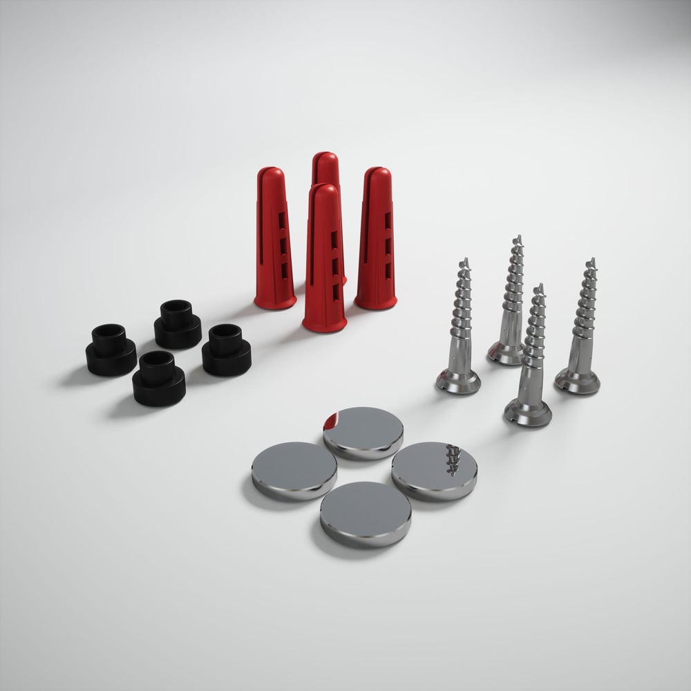 Splashback Crystal Clear Fluted Glass Bathroom Splashback with Polished Chrome Caps 250 x 600mm Image 3