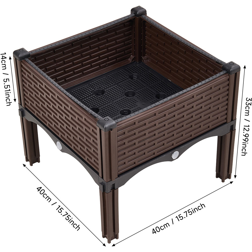 Living and Home Plastic Raised Garden Bed Planter Box 40 x 40 x 33cm Image 8