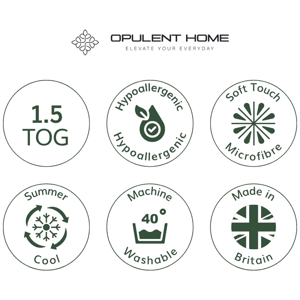 Opulent Home Single White Hollowfibre Anti-Allergy Summer Duvet 1.5 Tog Image 6