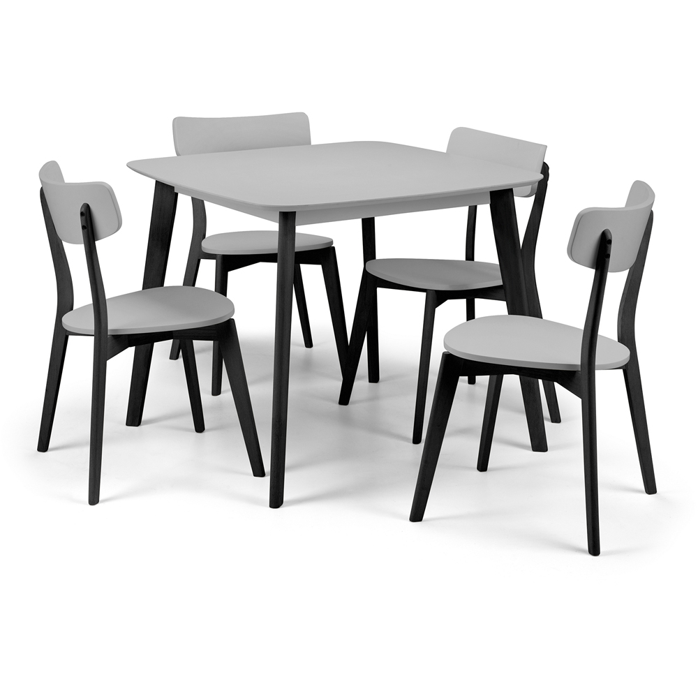 Julian Bowen Casa 4 Seater Square Dining Table Grey and Black Image 3