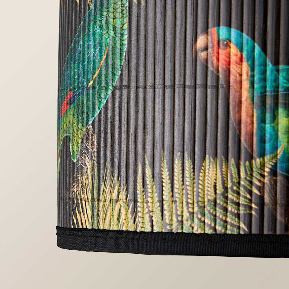 ValueLights Daintree Dark Jungle Bamboo Drum Small Ceiling Lamp Shade Image 5