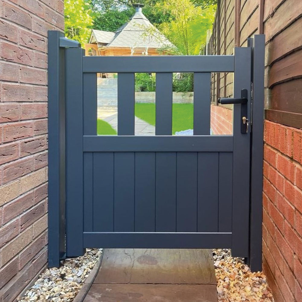 Readymade Gates Anthracite Grey Aluminium Vertical Mix Infill Pedestrian Gate 1000 x 1200mm Image 2