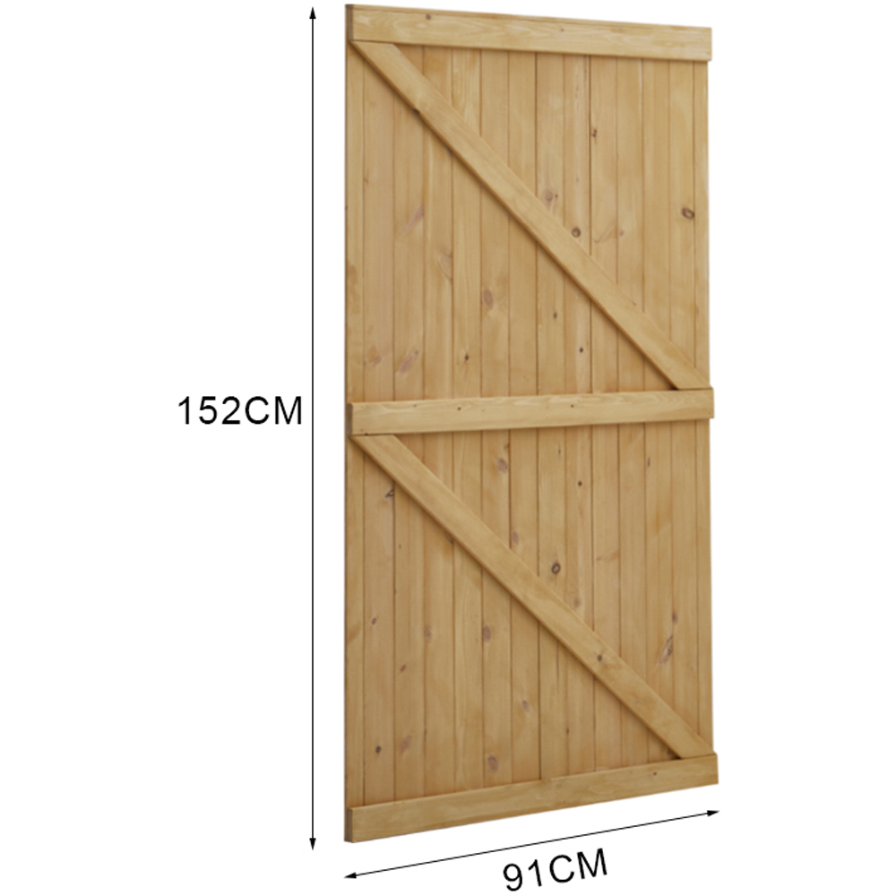 Living and Home Traditional Pine Wood Garden Gate with Latch 91 x 152cm Image 8