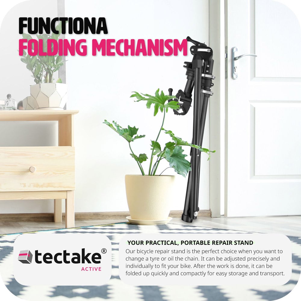 tectake Jan Grey Foldable and Height Adjustable Bike Repair Stand Image 7