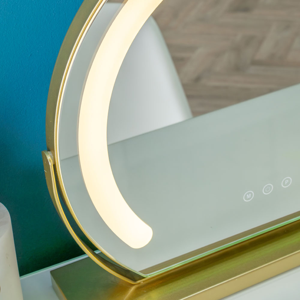ValueLights Vanity Gold LED Mirror 38 x 41cm Image 4