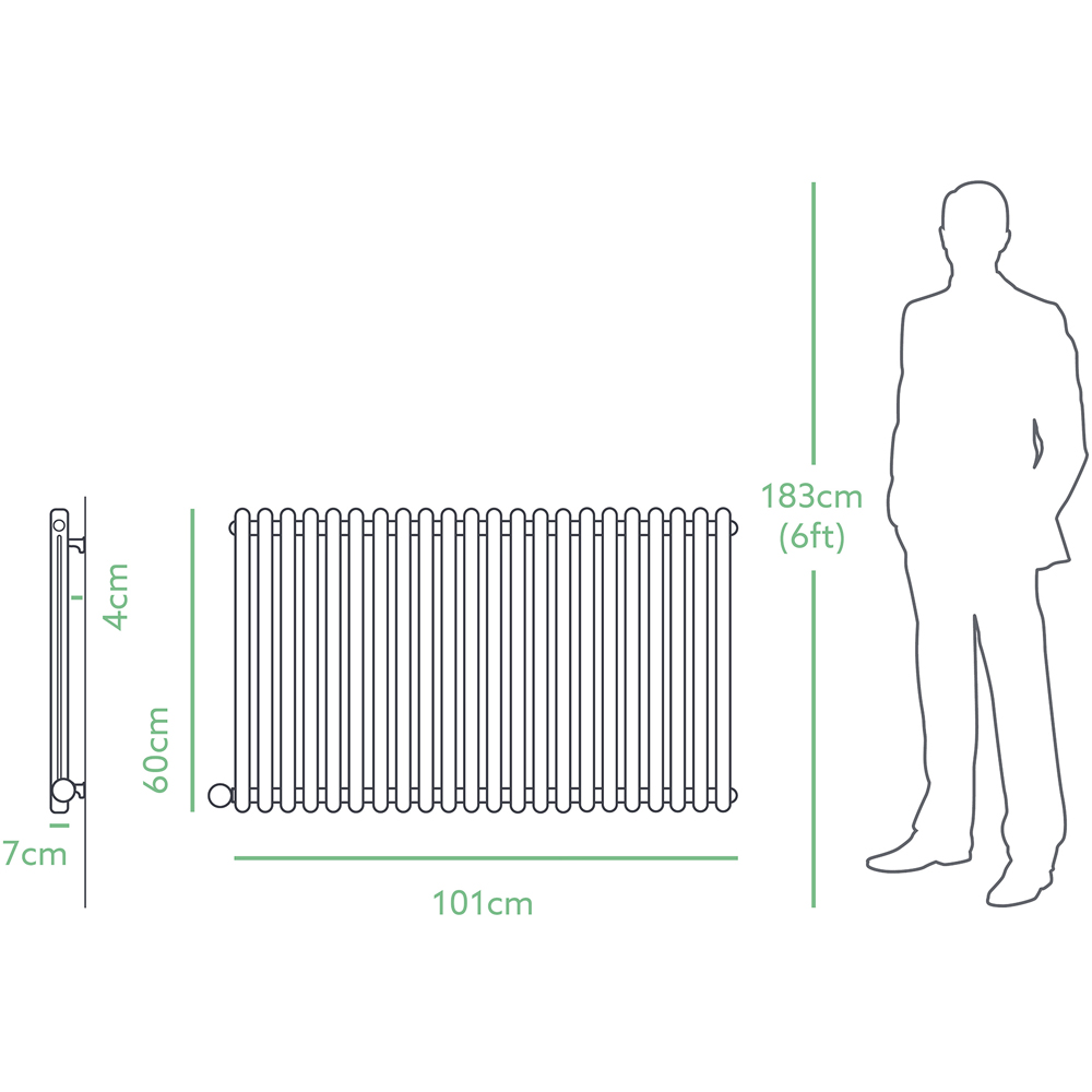 Eden Teppra 4095 BTU White Electric Column Radiator 1200W 600 x 1010mm Image 9