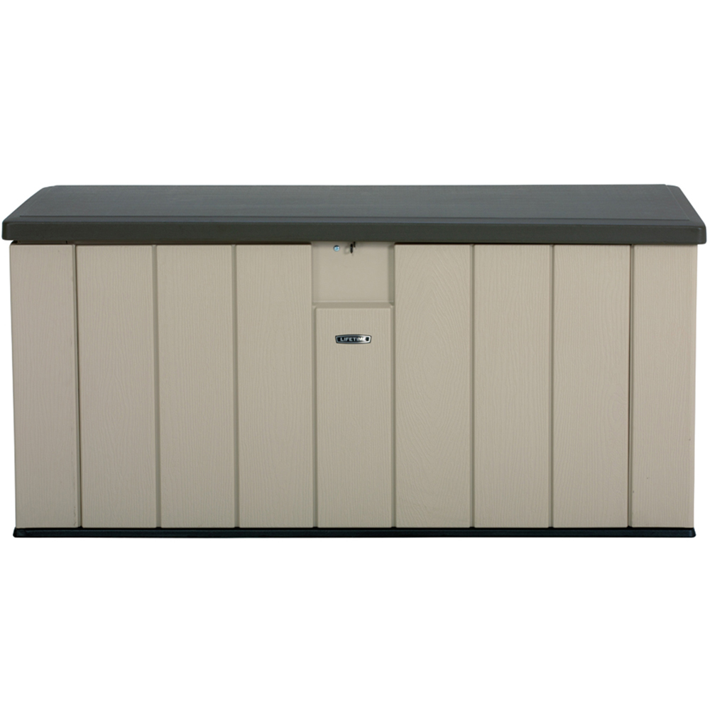 Lifetime Products 567L Tan and Brown Outdoor Deck Storage Box Image 2
