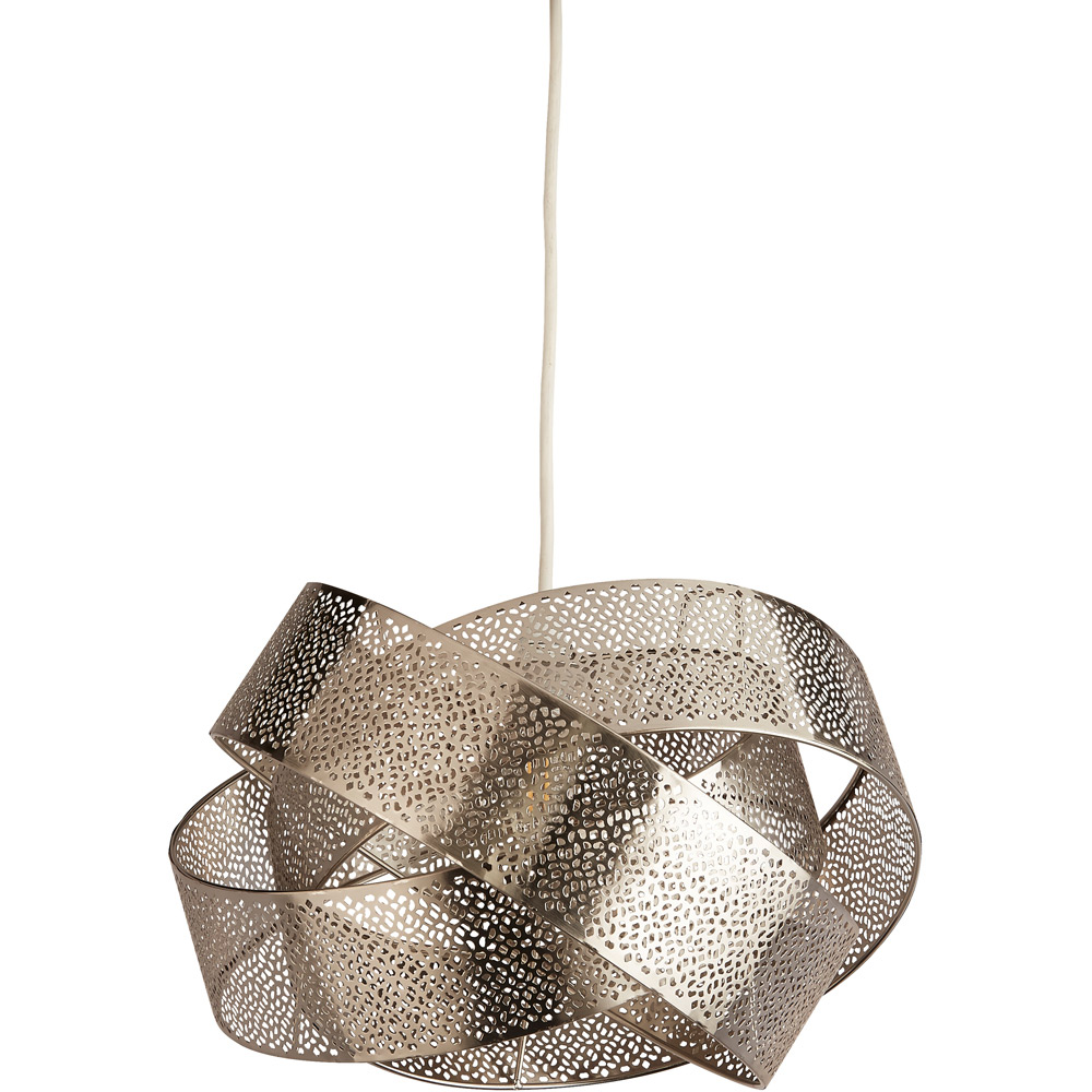 Lighting Collection 2 Twisted Chrome Mesh Band Shade Image 1