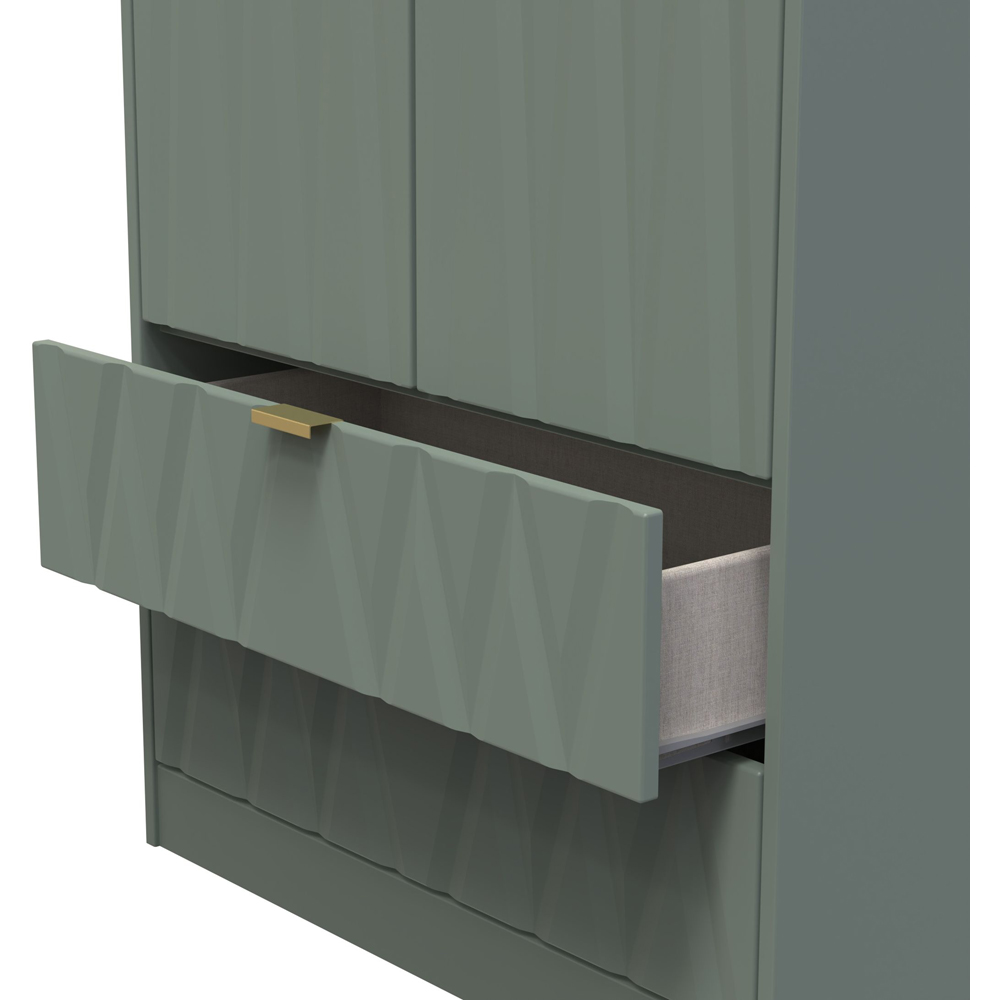 Crowndale Las Vegas 2 Door 2 Drawer Reed Green Wardrobe Ready Assembled Image 7
