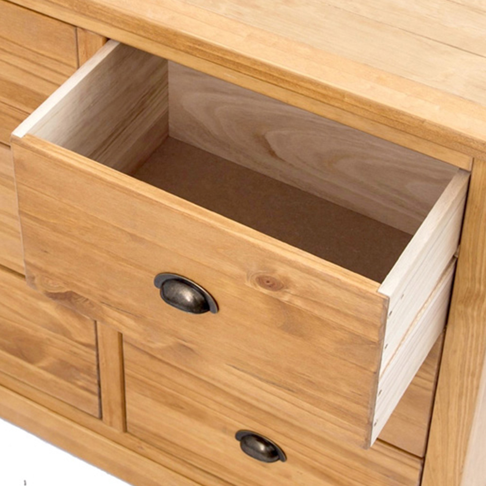 Cabinet Bits Lucca 6 Drawer Brown Brass Cup Handle Chest of Drawers Image 6