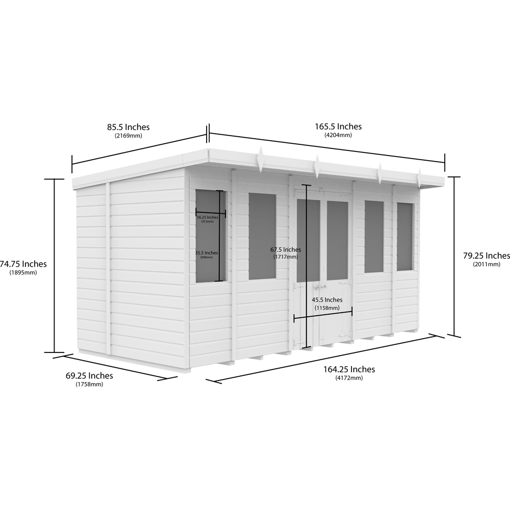 DIY Sheds 14 x 6ft Tongue and Groove Timber Pent Summerhouse Image 8