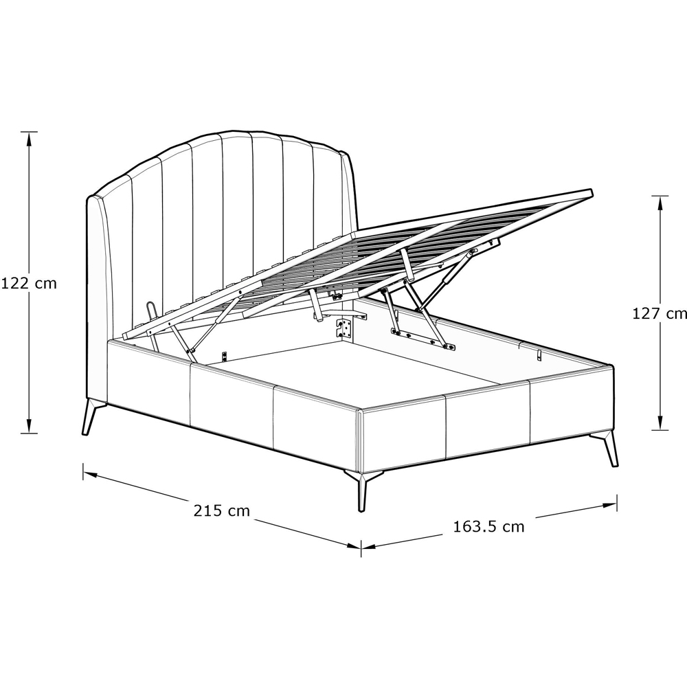 GFW Pettine King Size Pink End Lift Ottoman Storage Bed Image 9