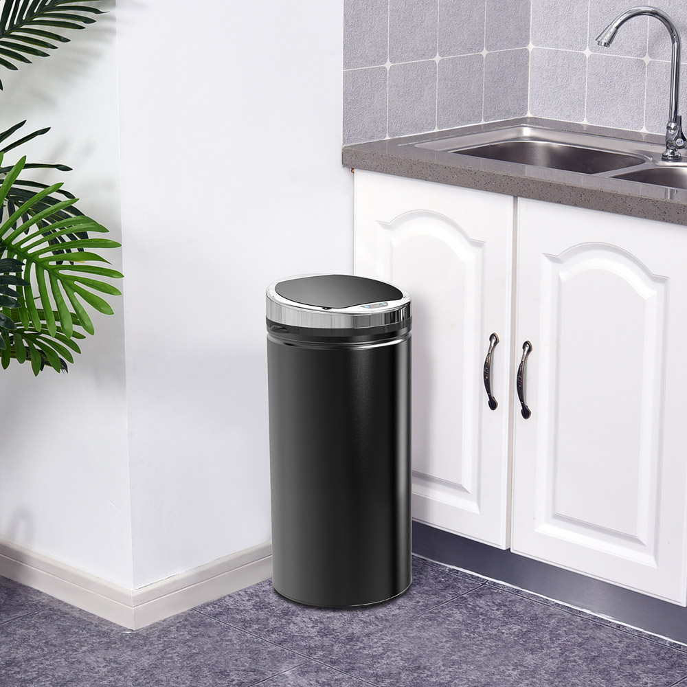 HOMCOM Black Stainless Steel Bin 42L Image 2