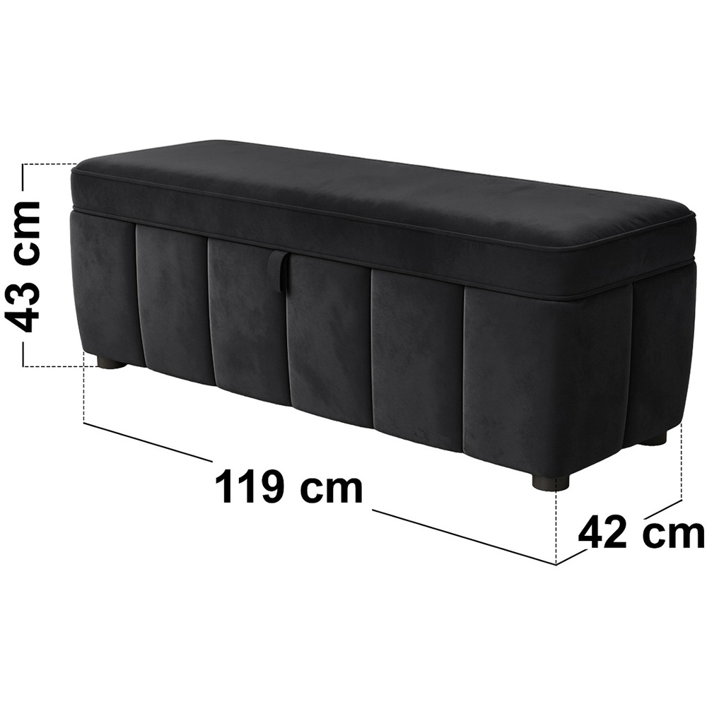 SOLACE+CO Emilie Black Velvet Blanket Box Image 6