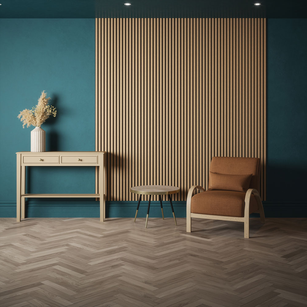 Kraus Easy Living Medium Oak Acoustic Slat Wall Panel 240 x 60cm Image 3