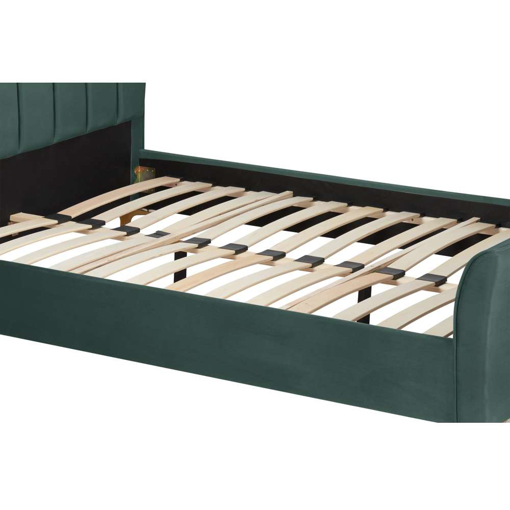 Clover Small Double Green Velvet Bed Image 6