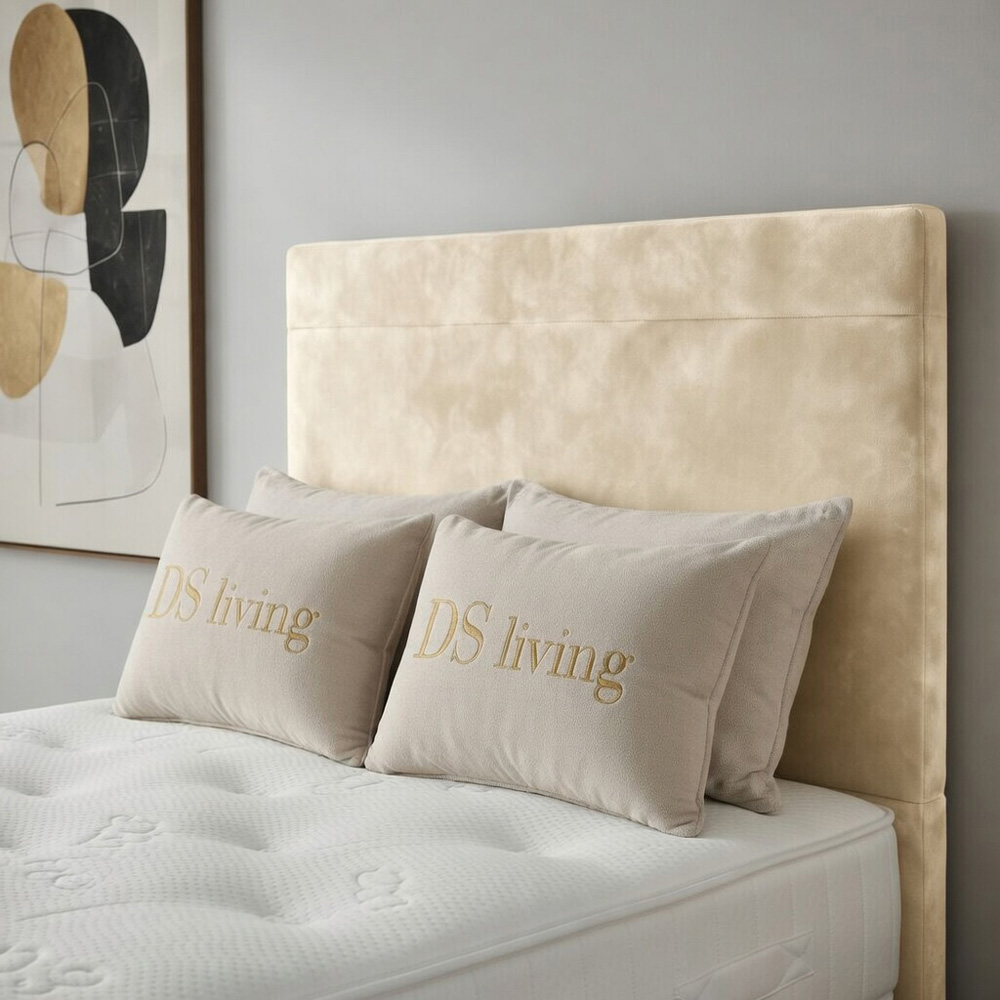 DS Living Muse Double Cream Plush Velvet Divan Bed Image 2