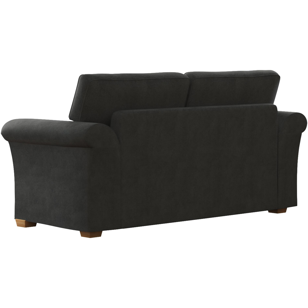 Castleacre 3 Seater Steel Plush Velvet Fixed Back Sofa Image 4