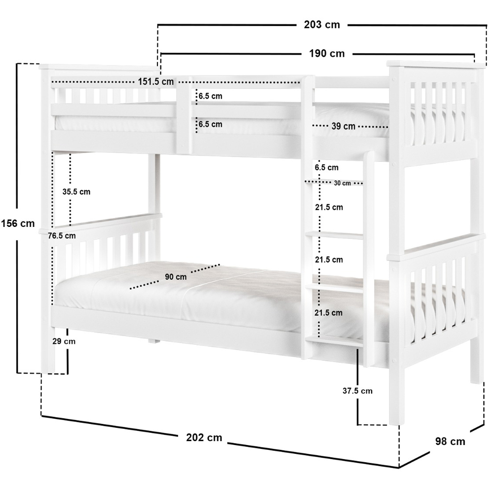 Flair Cypress White Detachable Bunk Bed Image 9