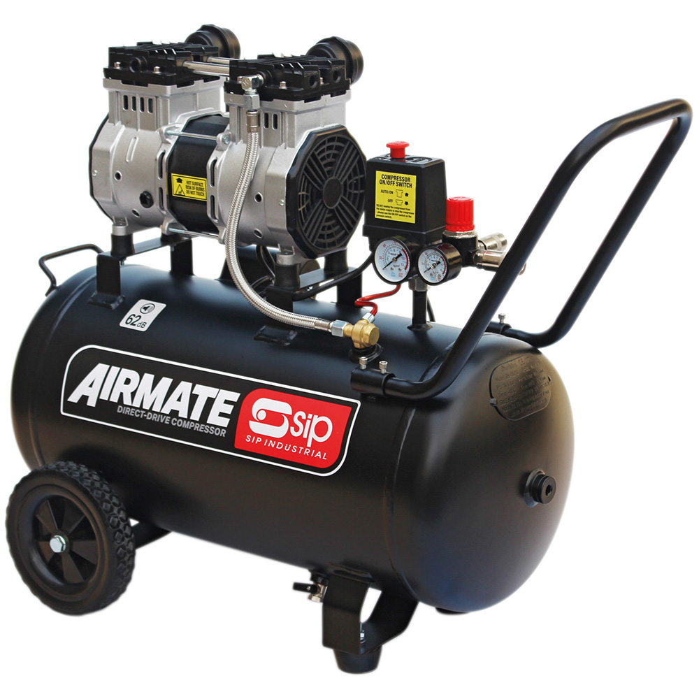 SIP DD 2hp 50L Low Noise Oil Free Direct Drive Compressor Image 1