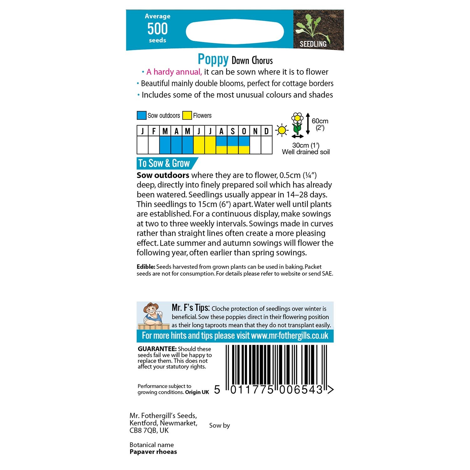 Dawn Chorus Poppy Seeds Image 2