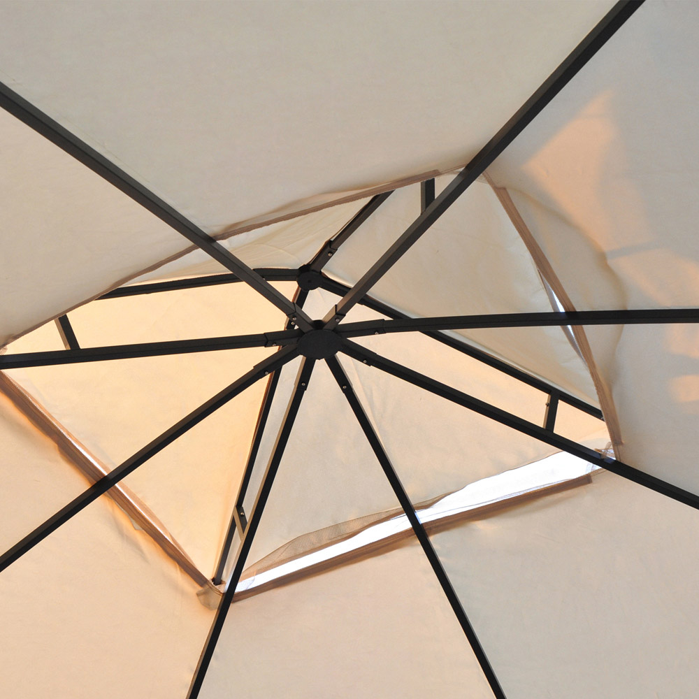 Gazebo Double Top Mesh Sun Cream White Image 4