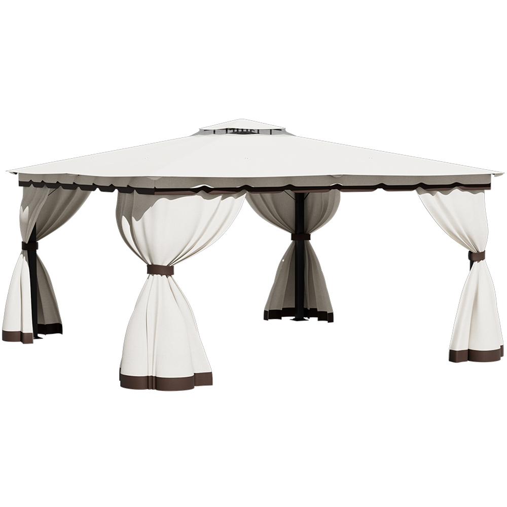 Living and Home 13 x 13ft Tiered Roof Metal Frame Gazebo with Waterproof Canopy Image 2