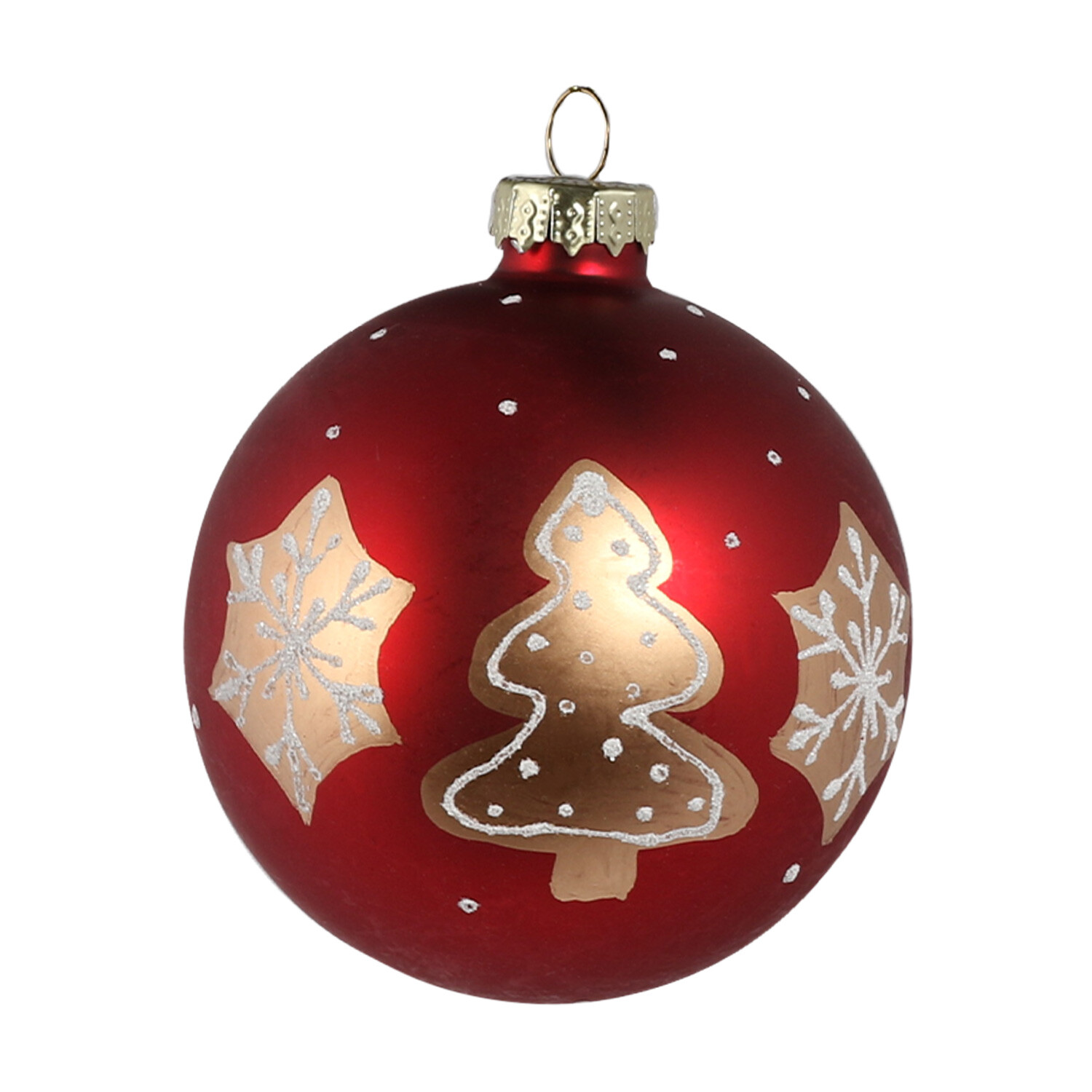 Candy Cane Lane Red Matte Dotted Bauble Single Ornament Image 2