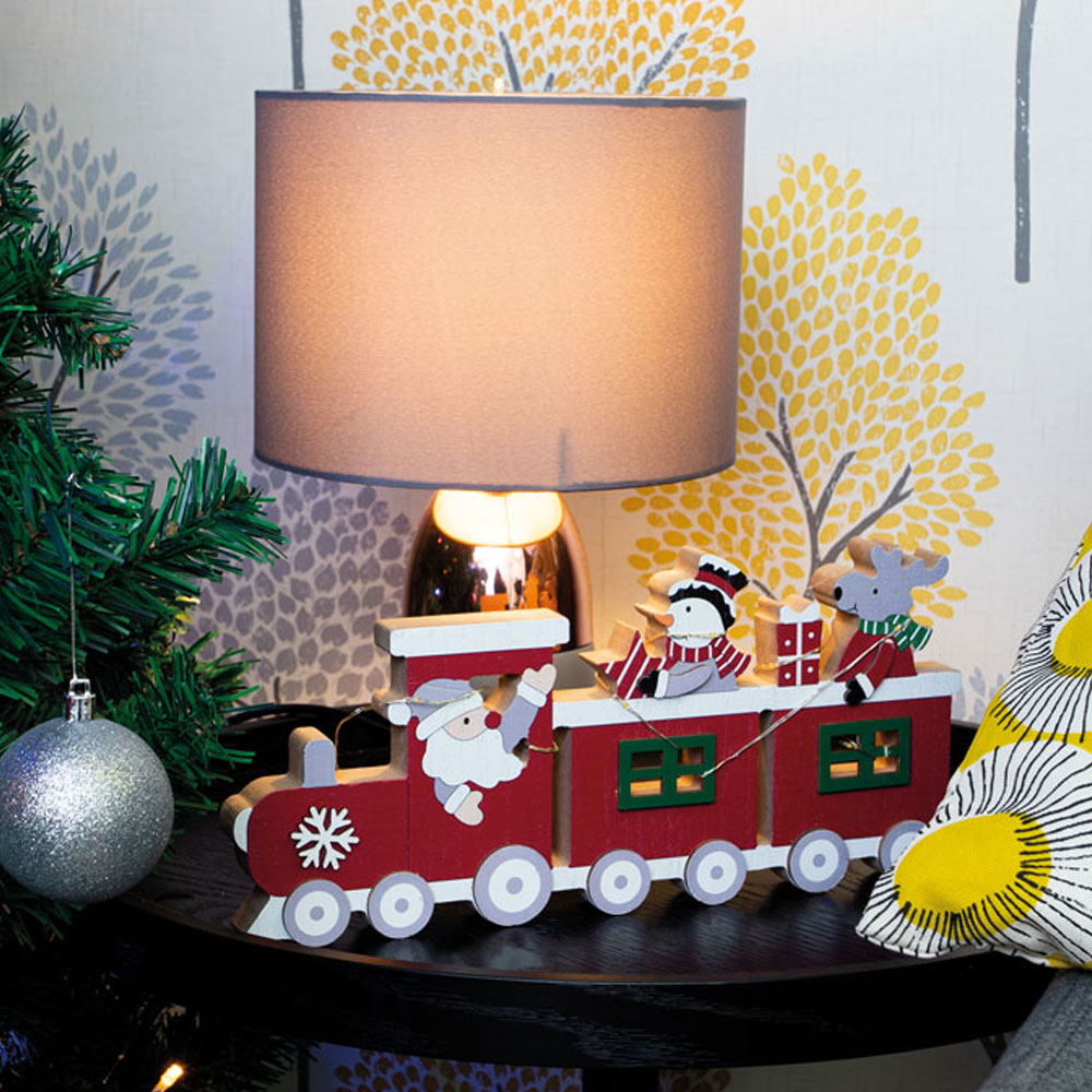 St Helens Red Battery Powered Christmas Train Ornament Image 5