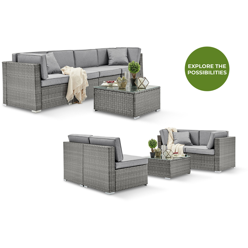 Furniturebox Windermere 4 Seater Brown Rattan Sofa Lounge Set Image 8