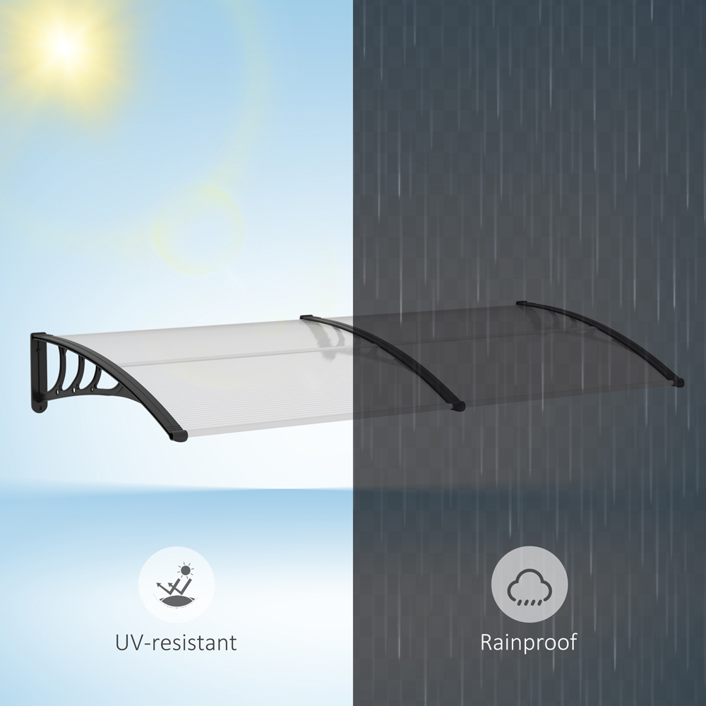 Outsunny Clear Outdoor Curved Window Porch Canopy Awning 0.8 x 2m Image 7