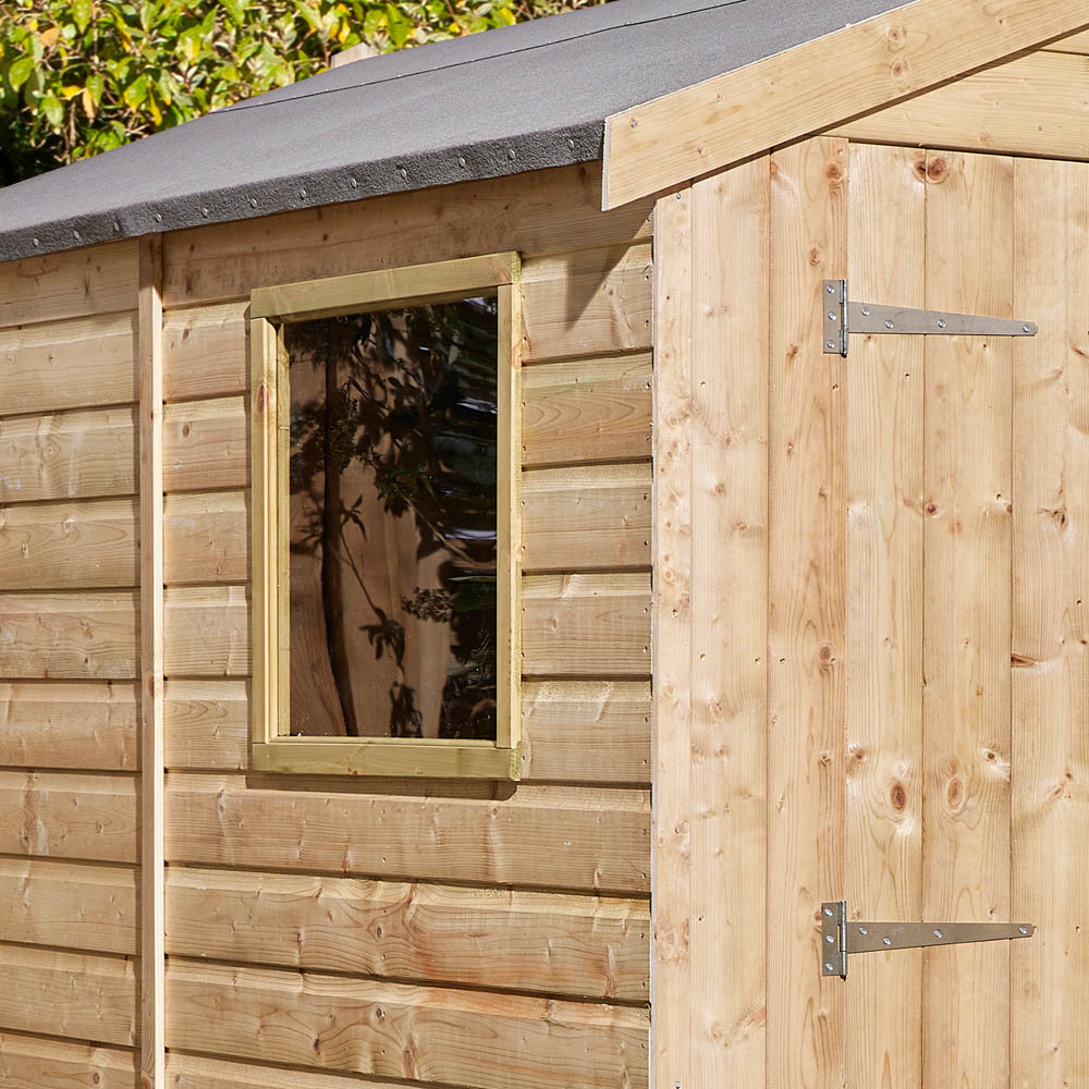 Rowlinson 8 x 6ft Double Door Shiplap Apex Shed with Window Image 4