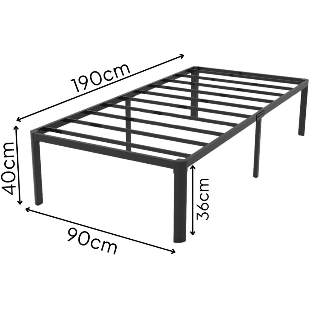 Home Source Podium Single Black Metal Platform Bed Frame Image 7