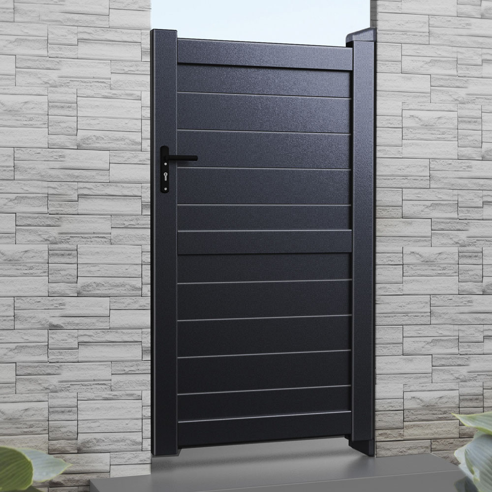 Readymade Gates Black Aluminium Horizontal Infill Pedestrian Gate 2000 x 1200mm Image 2