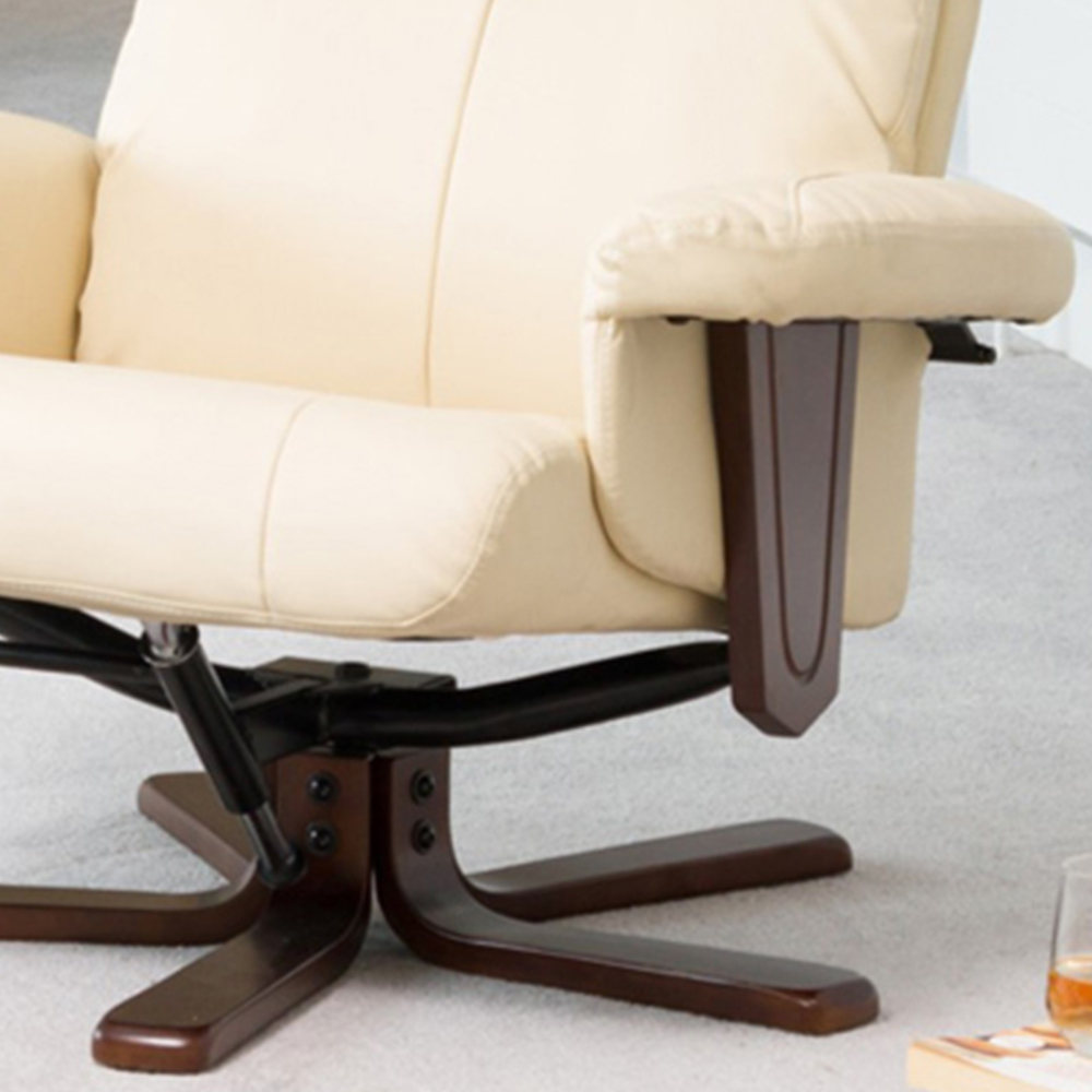 Artemis Home Woodacre Cream Swivel Recliner Chair with Footstool Image 2