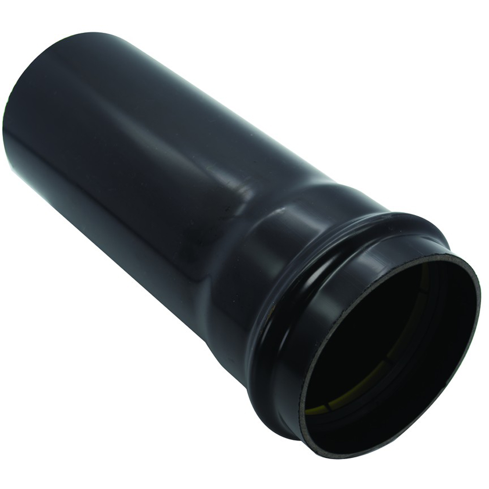 FloPlast Ring Seal Soil Pipe Single Socket Black 110mm x 3m 2 Pack Image 1