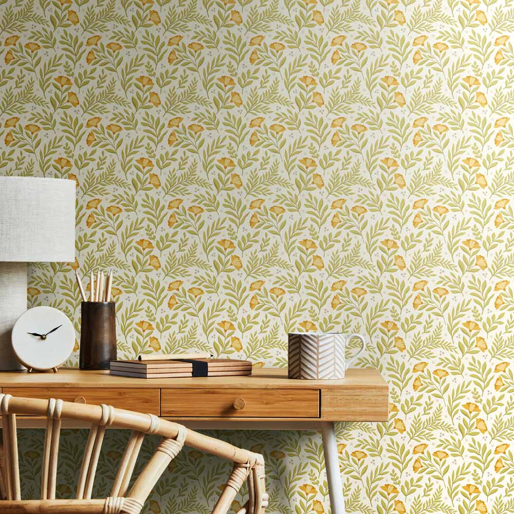 Hoopla Walls Petite Posy Citrus Sun Non Woven Wallpaper Image 2