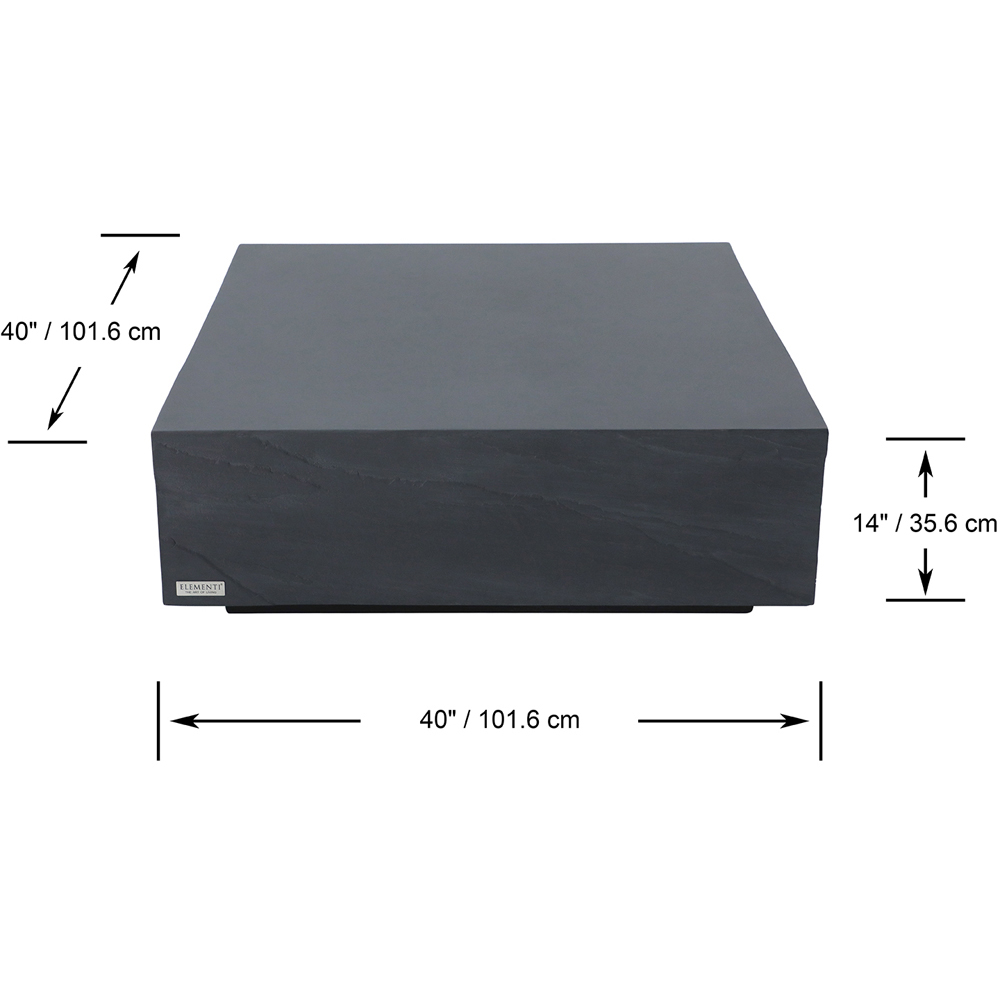Elementi Colorado Slate Black GRC Large Coffee Table Image 7