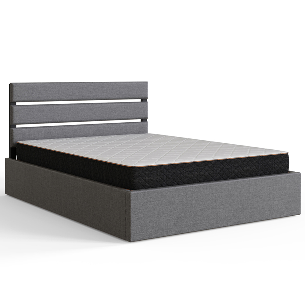 GFW Hudson Small Double Grey End Lift Ottoman Bed with SC Bonnell Mattress Image 2