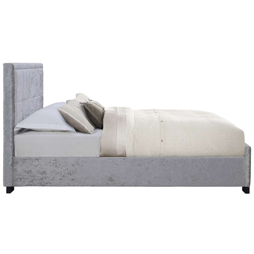 Hannover King Size Grey Velour Bed Frame Image 3
