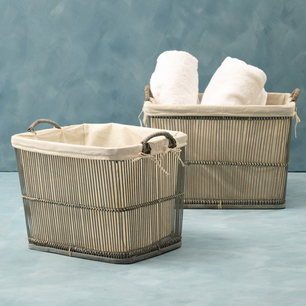 Premier Housewares Rustic Grey Storage Baskets 2 Pack Image 2