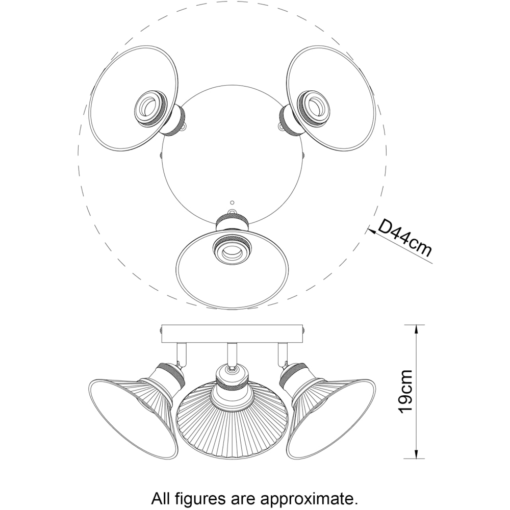 Cosylyte Milan Bathroom 3 Light Round Plate Ribbed Glass Spotlight Image 7