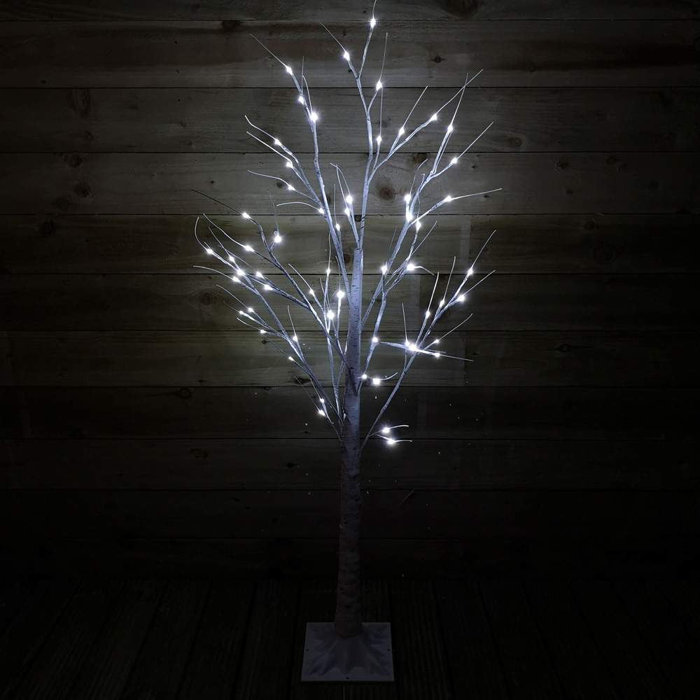 Samuel Alexander Ice White LED Indoor Outdoor Christmas Birch Tree 5ft Image 7