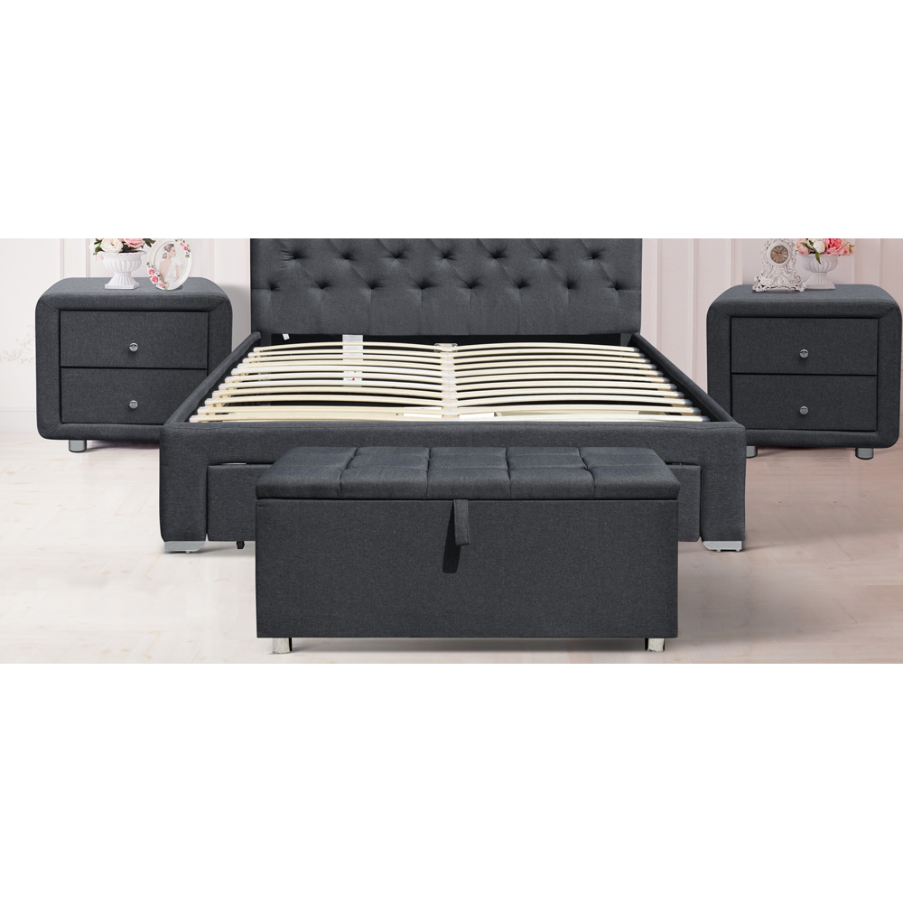 Brooklyn Grey Linen 4 Piece Bedroom Furniture Set Image 3