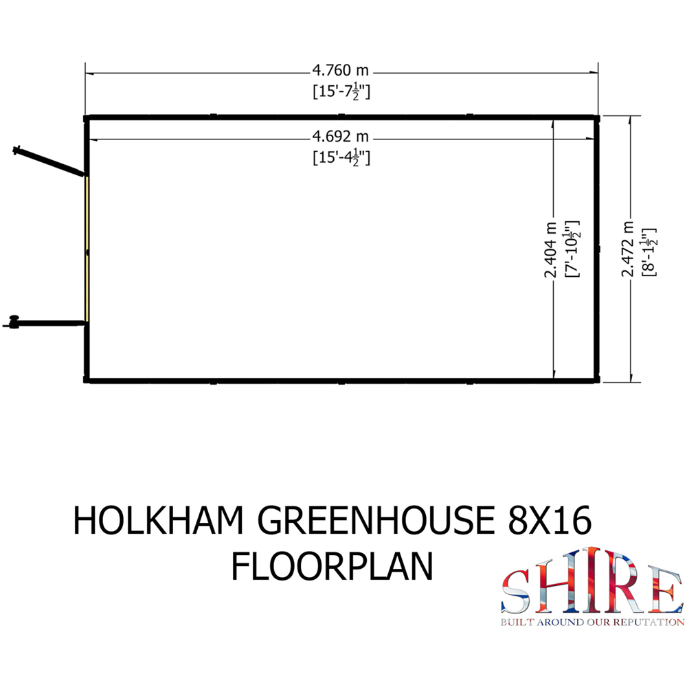 Shire Holkham Wooden 8 x 16ft Apex Greenhouse Image 7