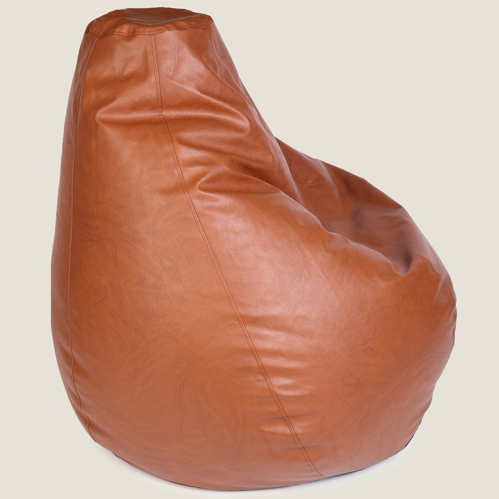 Kaikoo Tan Faux Leather Tear Drop Bean Bag Image 4